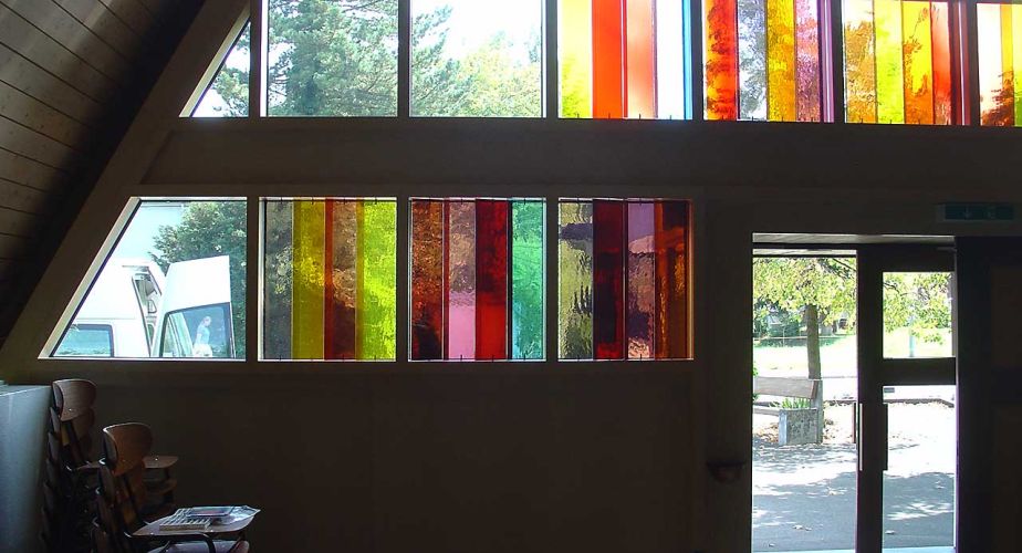 Kunstverglasung Glasklebearbeit mit Echtantikglas