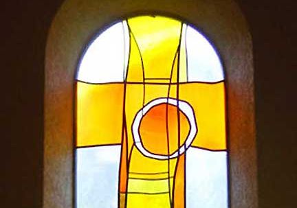 Kunstverglasung Enrico Leone Donati Kirche St-Moritz
