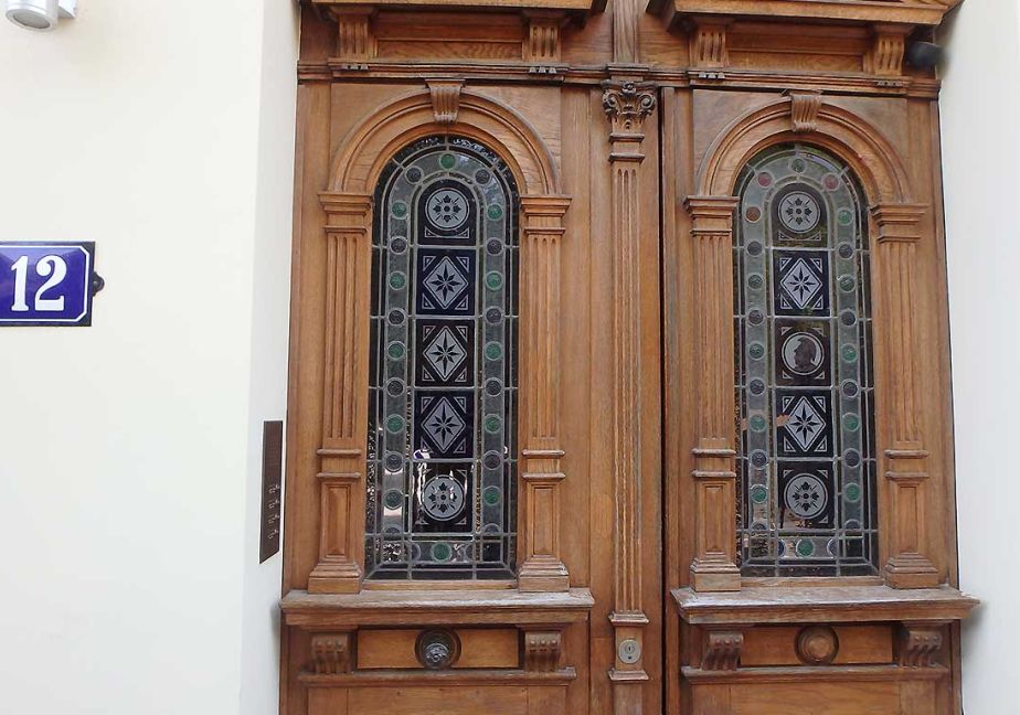 Restauration Jugendstilverglasung Eingangstüren