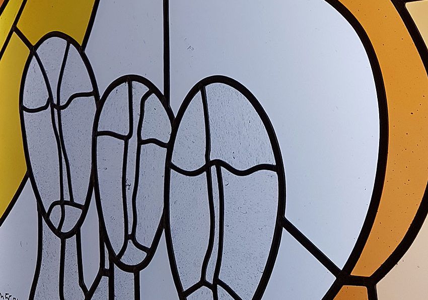 Kunstverglasung vor LED-Leuchtkasten, Altersheim St. Othmar